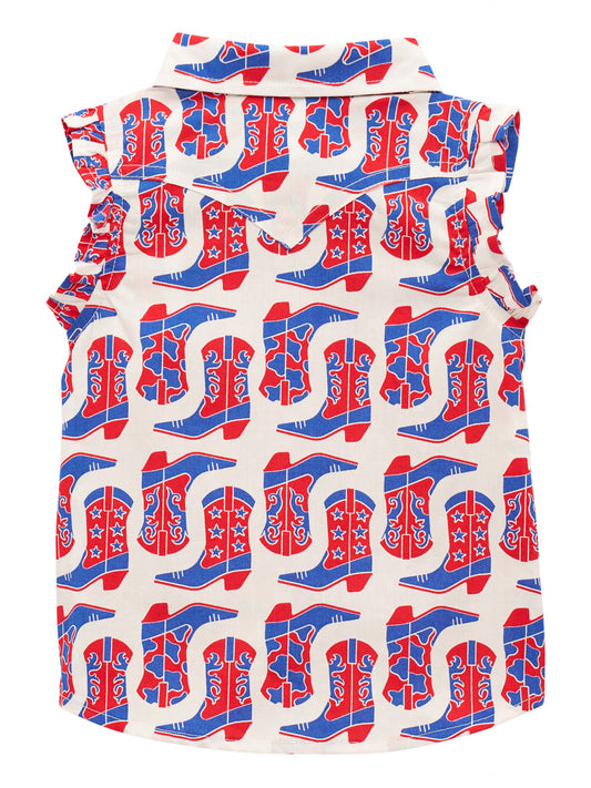 Wrangler Baby Girls Sleeveless Ruffle Shirt
