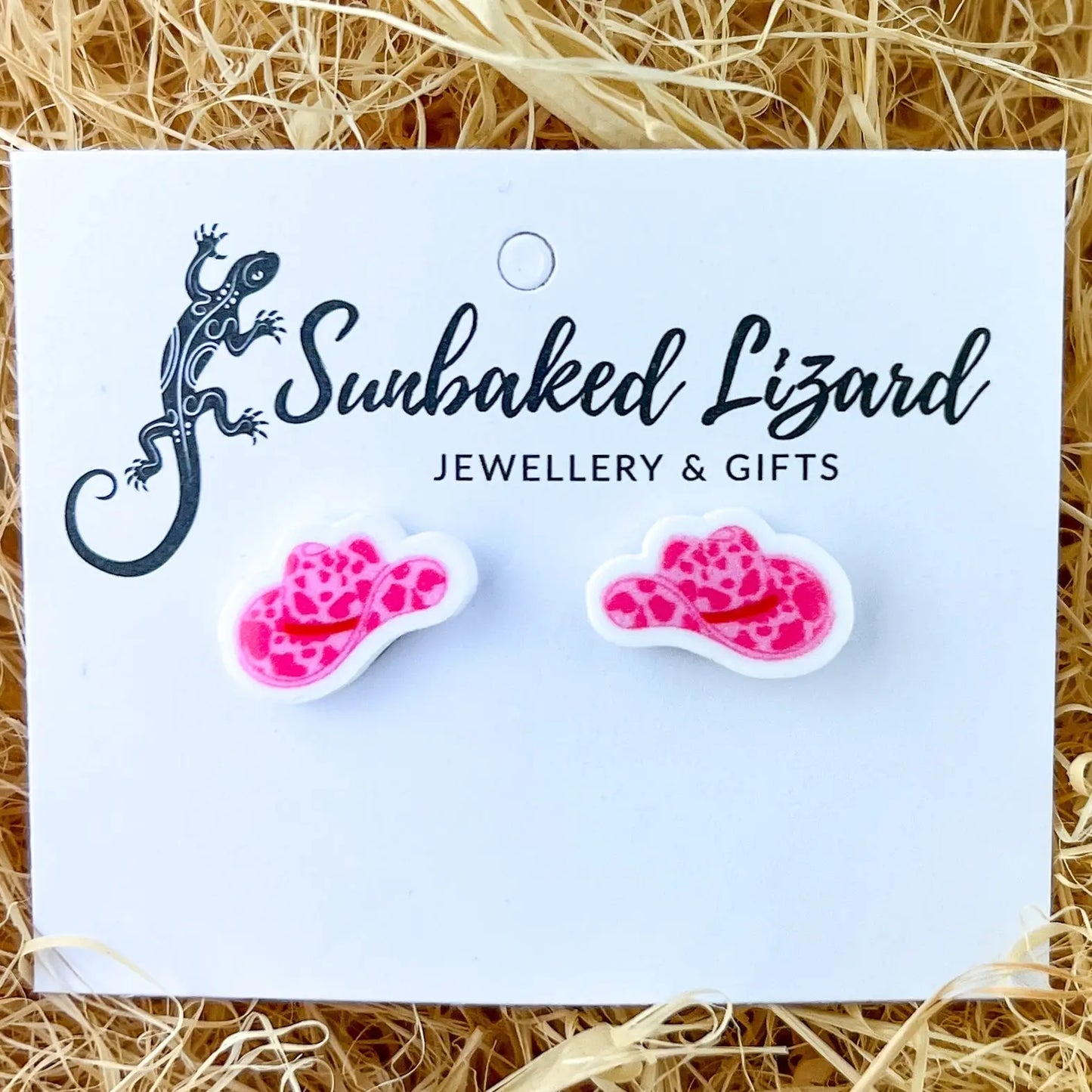 Sunbaked Lizard Pretty in Pink Hat Studs