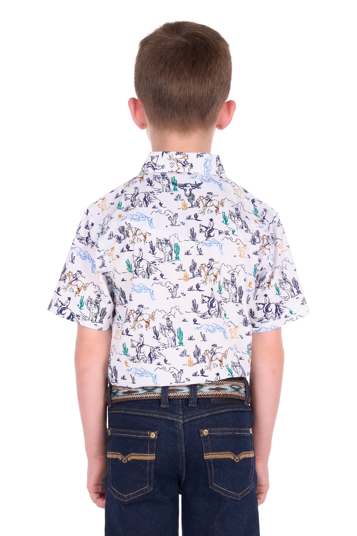 Pure Western Boy’s Mike Print Western Ss Shirt