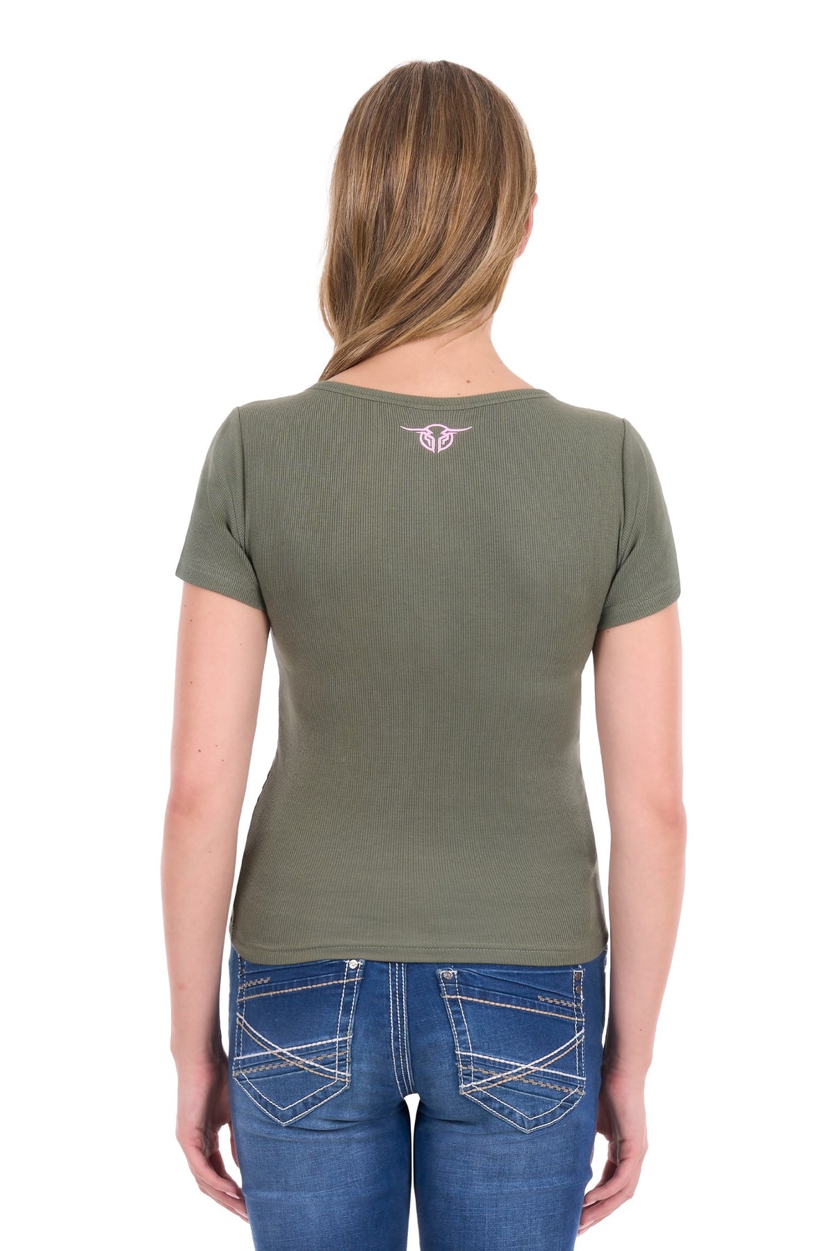 Bullzye Women’s Freda Rib Henley Tee
