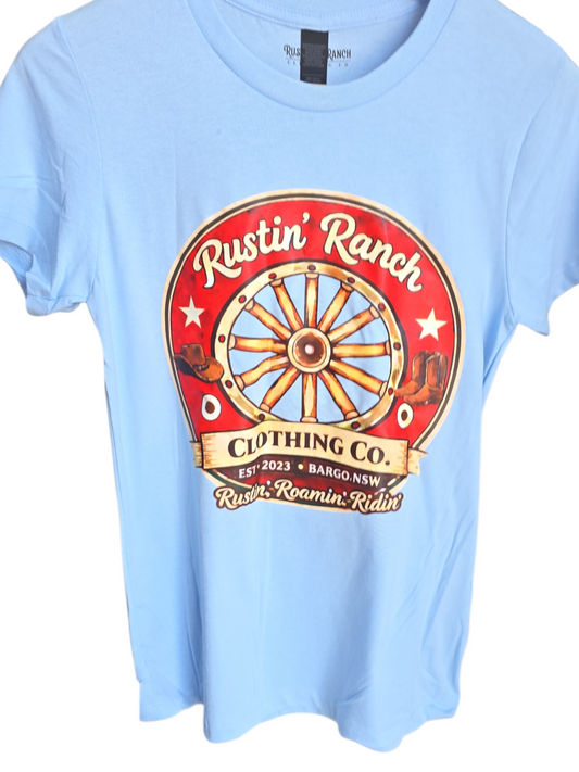 Rustin' Ranch Clothing Co. Women's Wagon Wheel Tee