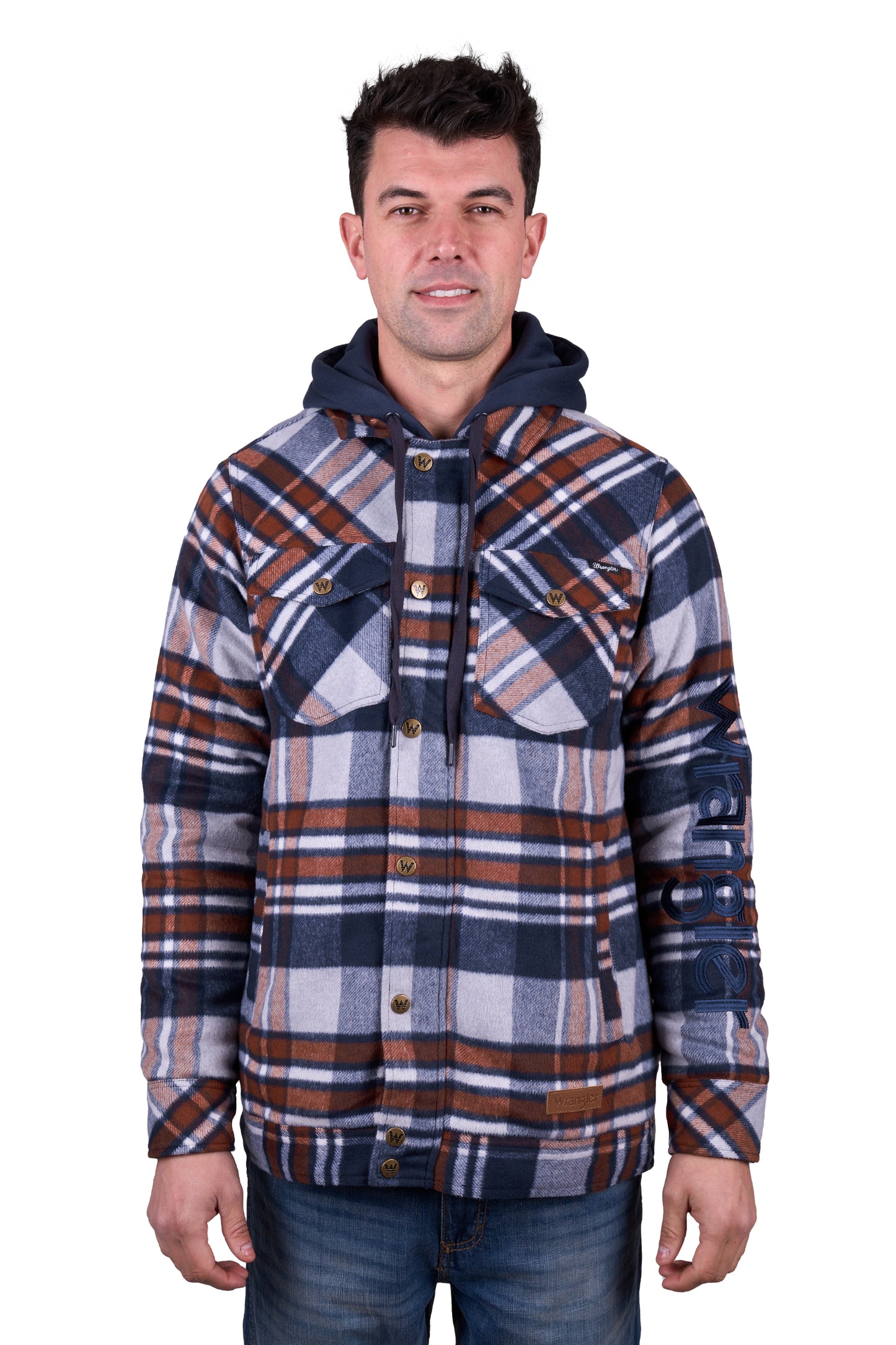 Wrangler Men's Reid Logo Wool Shirt Jacket