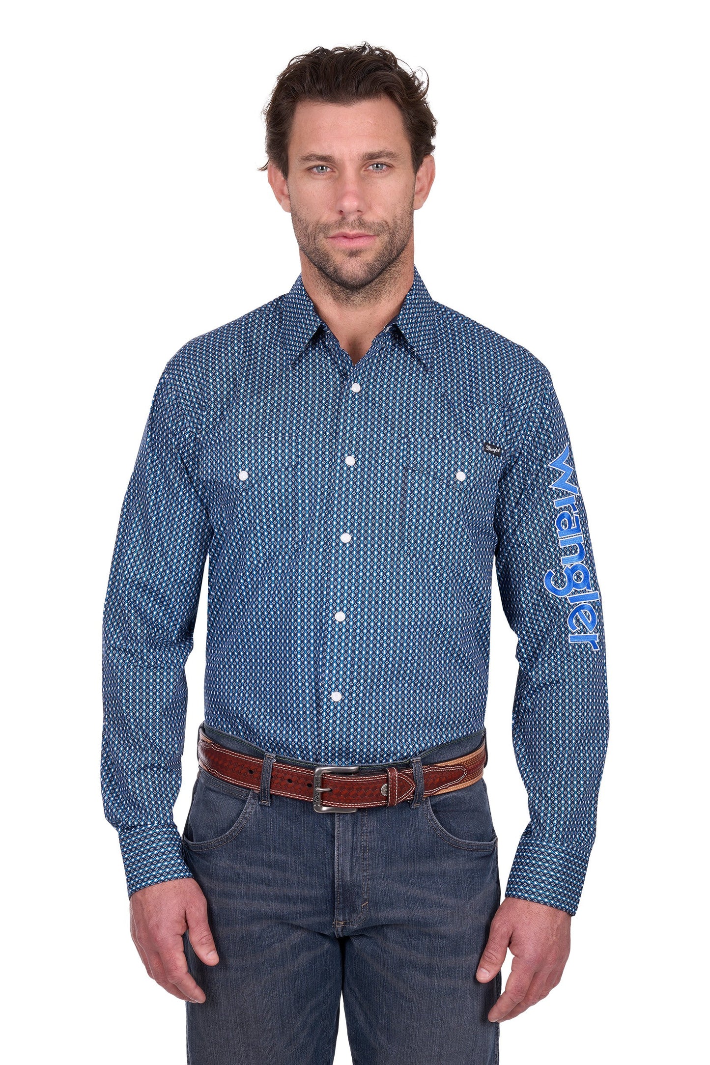 Wrangler Men's Kyle Logo L/S Shirt