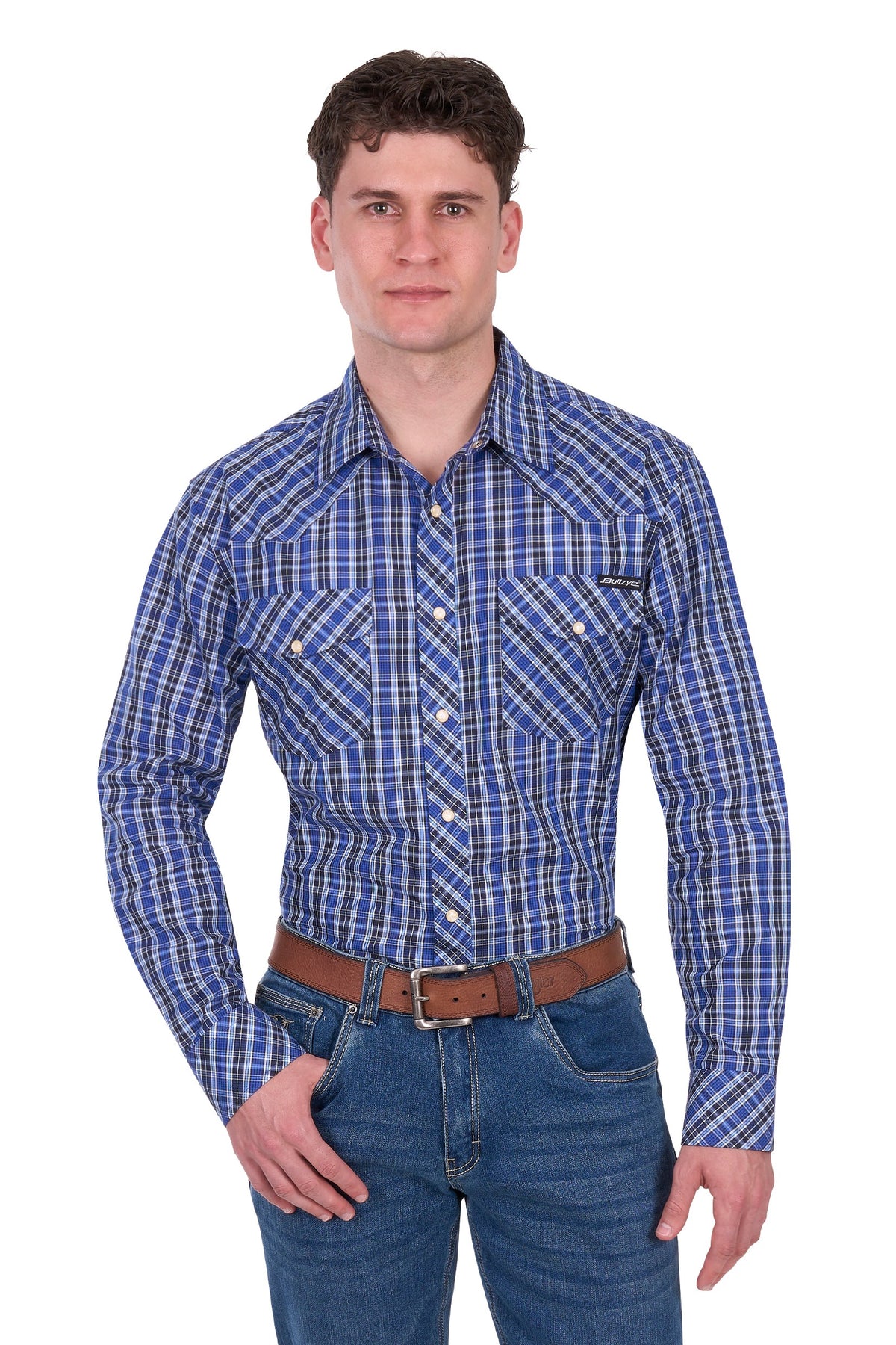 Bullzye Men’s Neil Check Western L/S Shirt