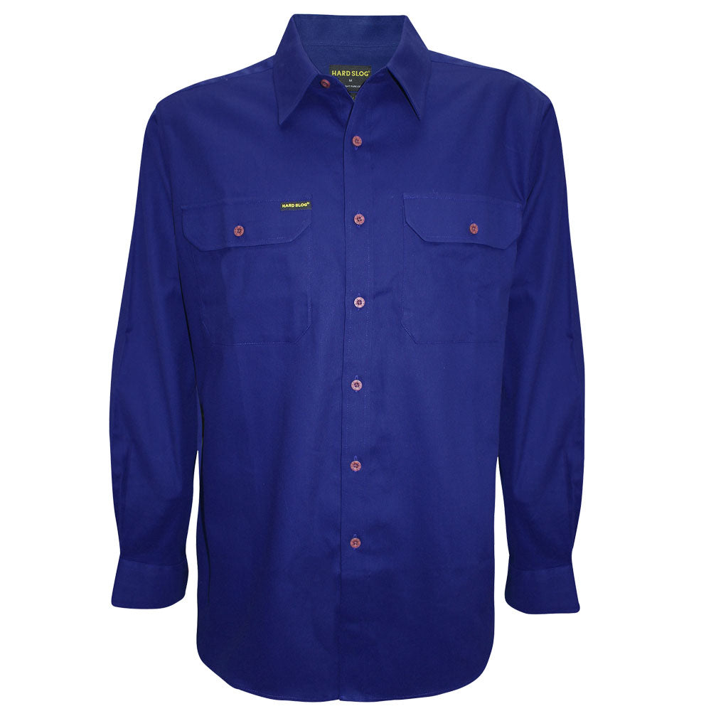 Hard Slog Men's Full Placket Light Cotton Shirt