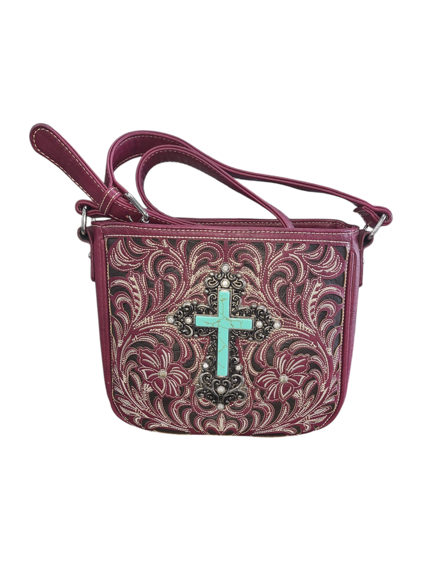 Montana West Tooled Cross Crossbody Bag