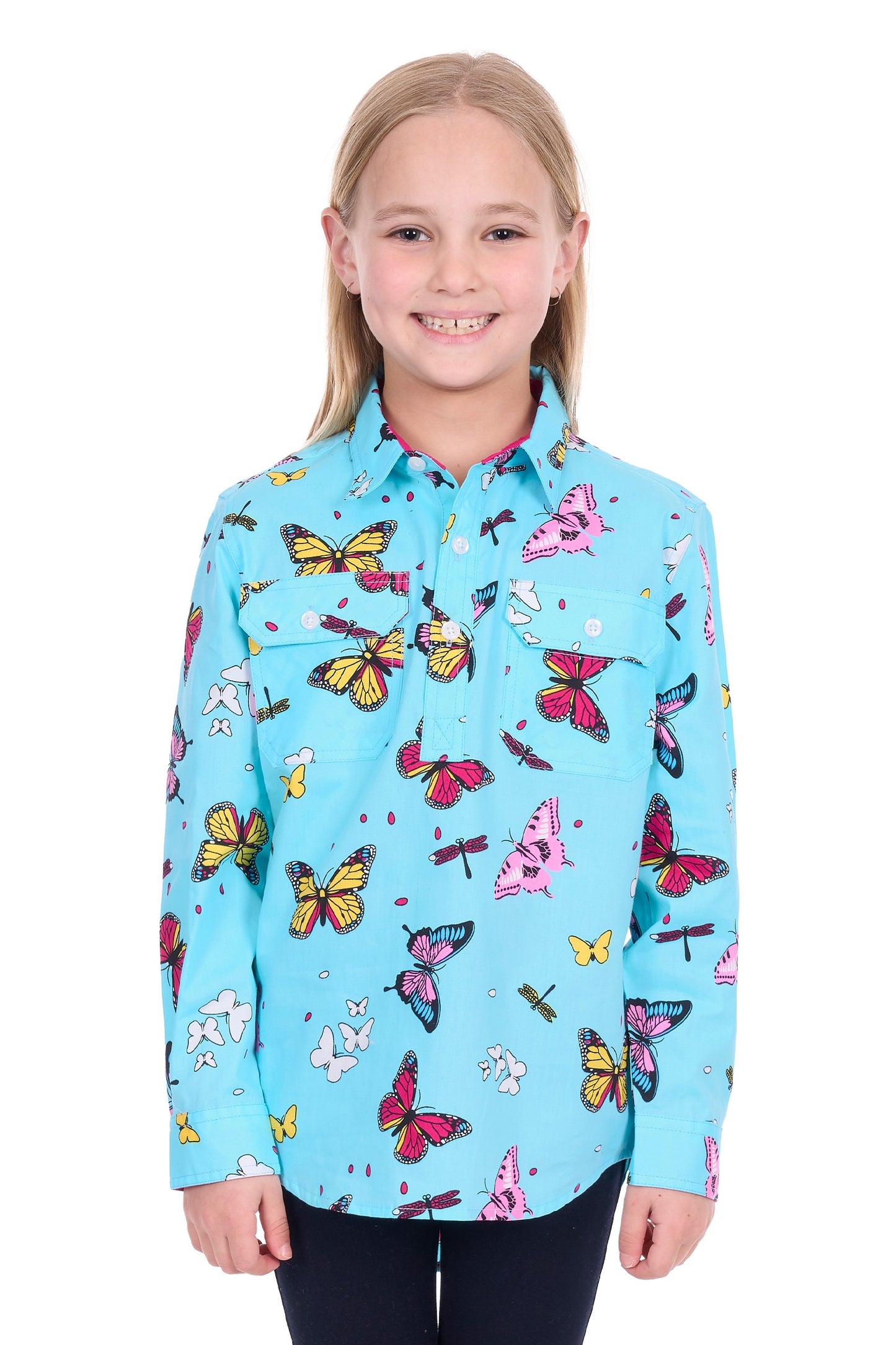 Hard Slog Girl's Iva 1/2 Placket L/S Shirt