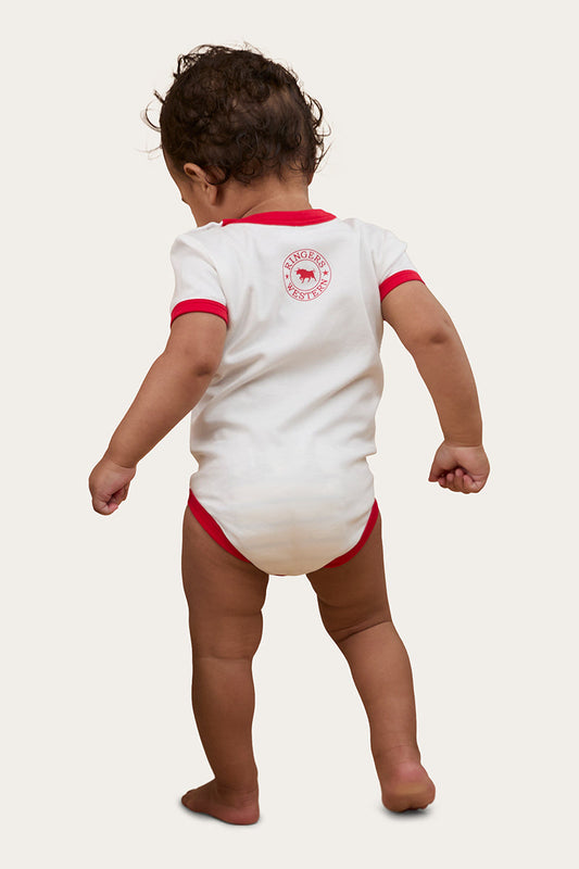 Ringers Western Babies First Rodeo Ss Romper
