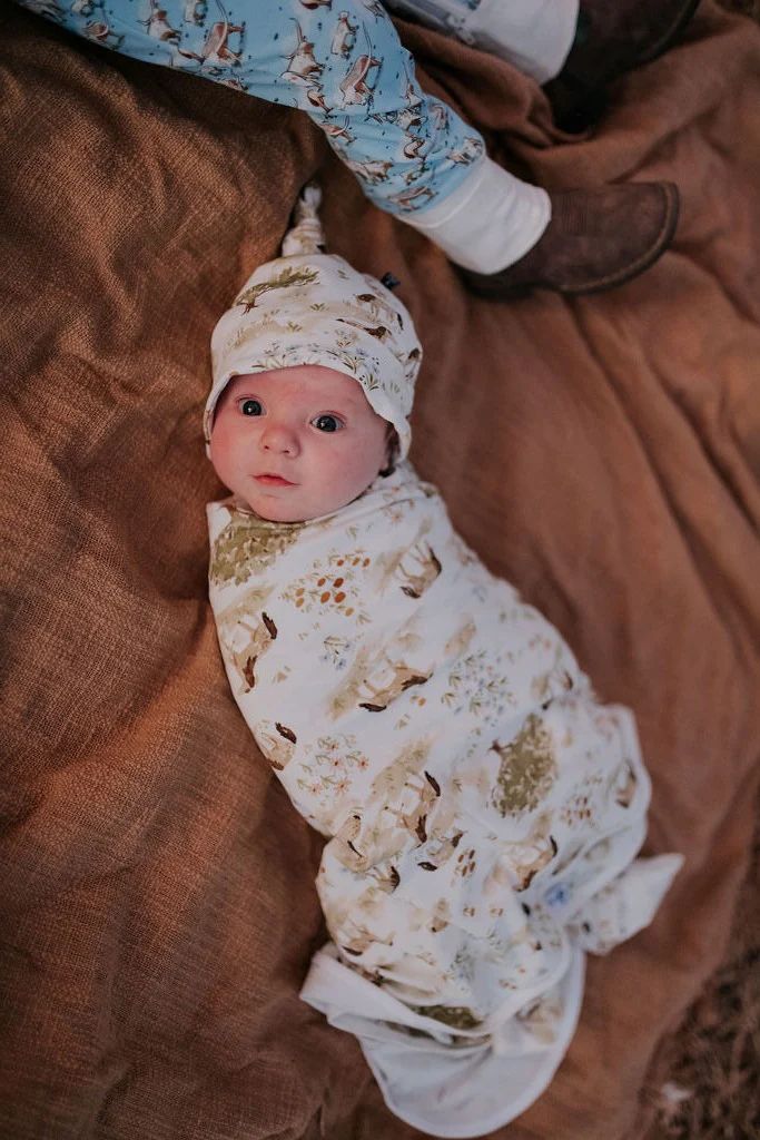 Little Windmill Clothing Co. Horse Field NEW FEEL Jersey Cotton Swaddle