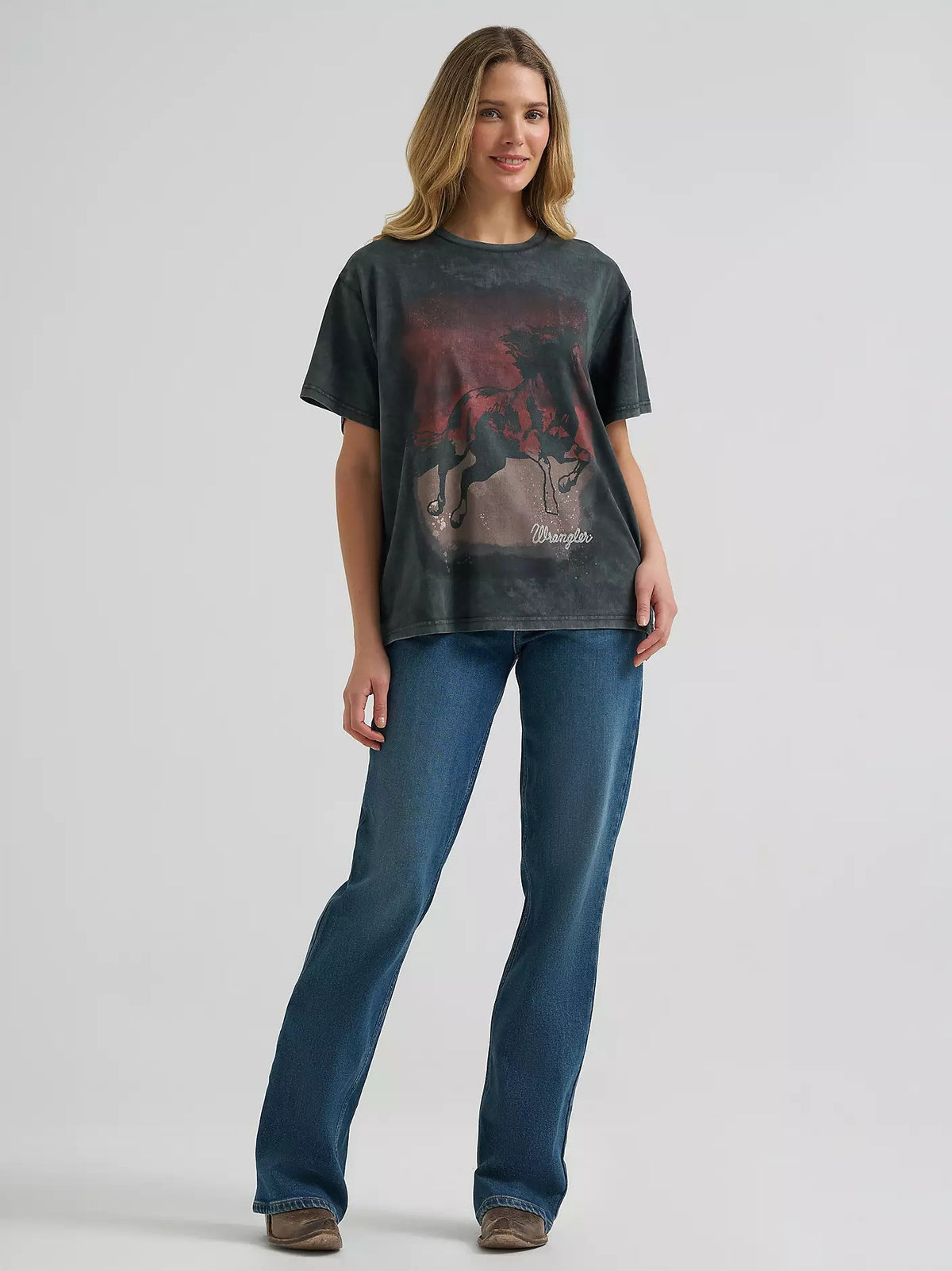 Wrangler Women's Shadow Gallop Girlfriend Graphic Tee