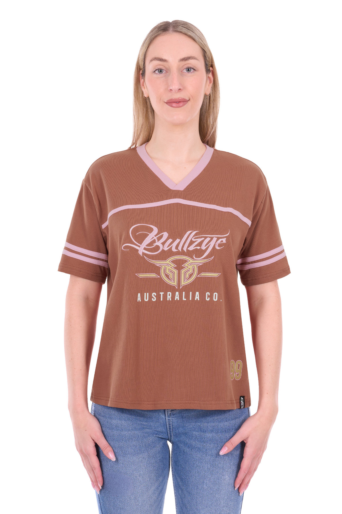 Bullzye Women’s Quincy Oversized V-Neck Tee