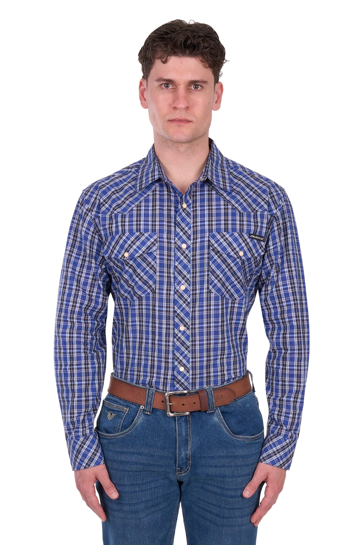 Bullzye Men’s Neil Check Western L/S Shirt