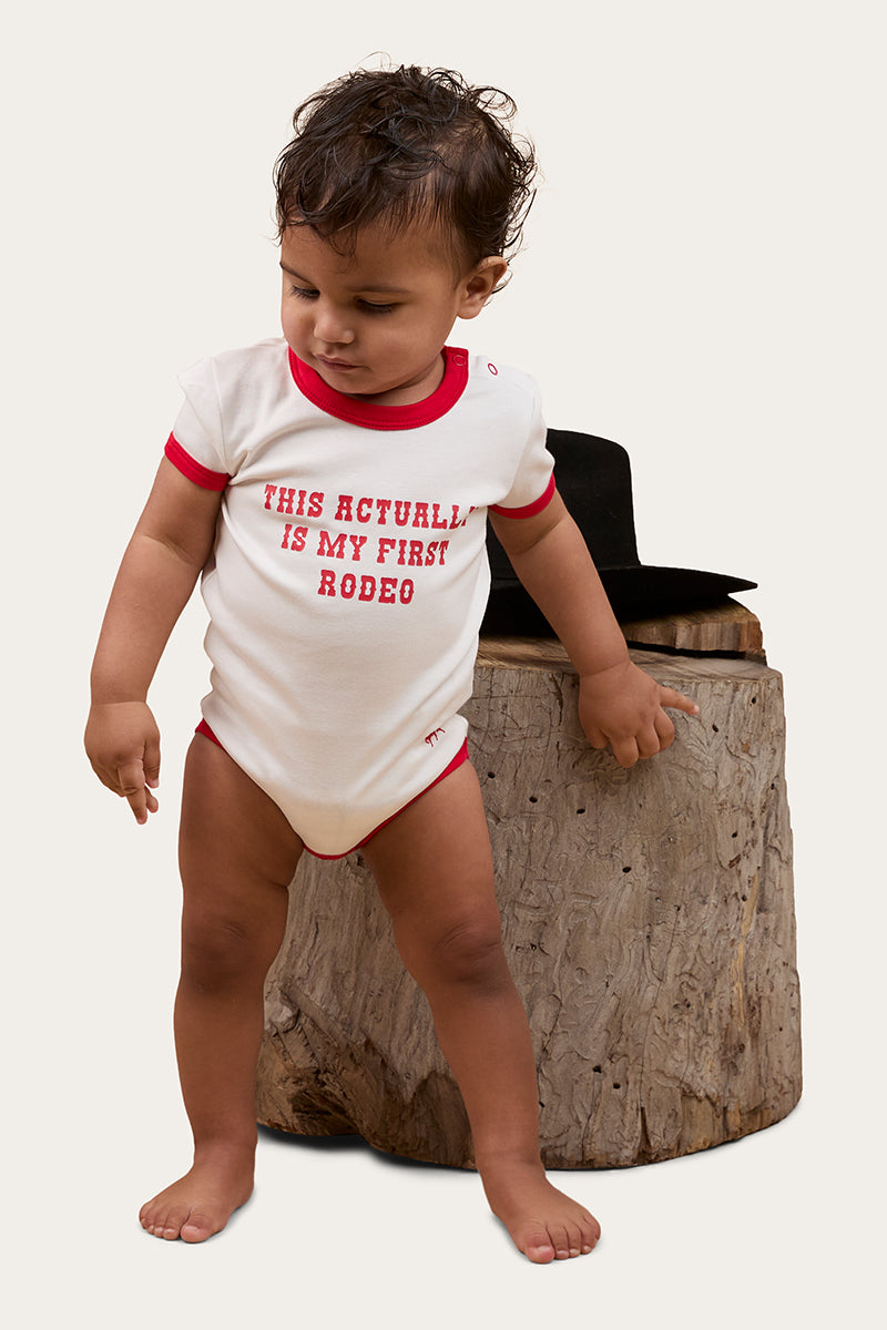 Ringers Western Babies First Rodeo Ss Romper