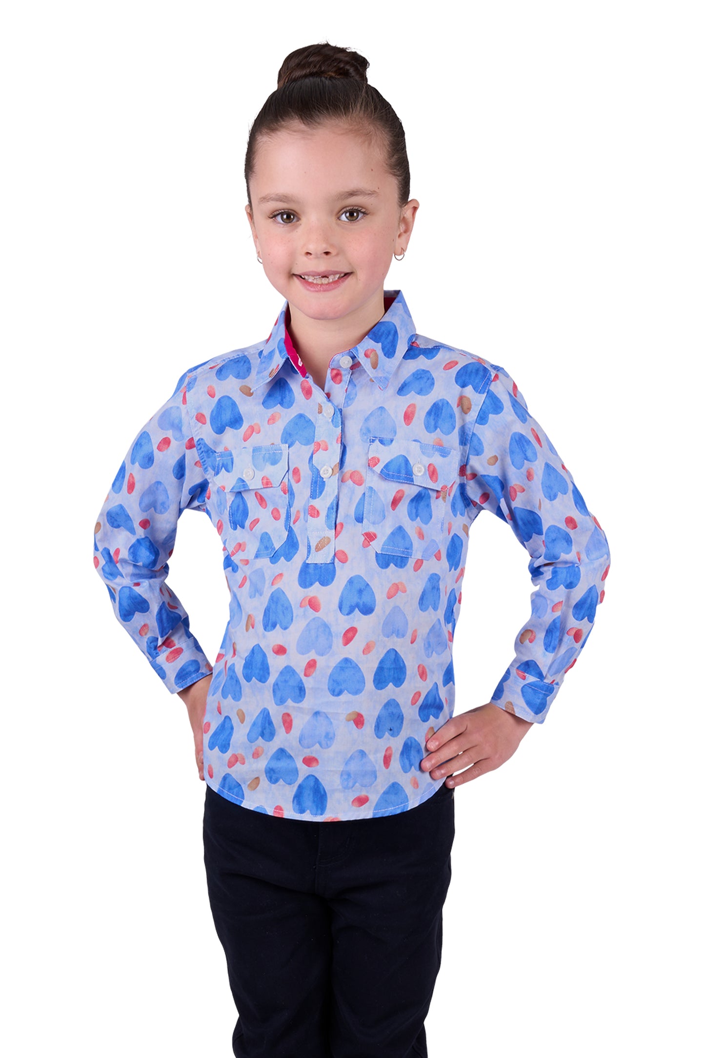 Hard Slog Kids Miv 1/2 Placket L/S Shirt