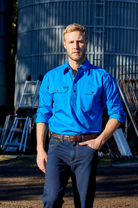 Hard Slog Men's Half Placket Shirt