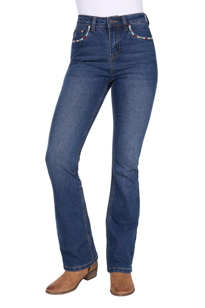 Pure Western Women's Mary Hi Rise Bootcut Jean - 32L