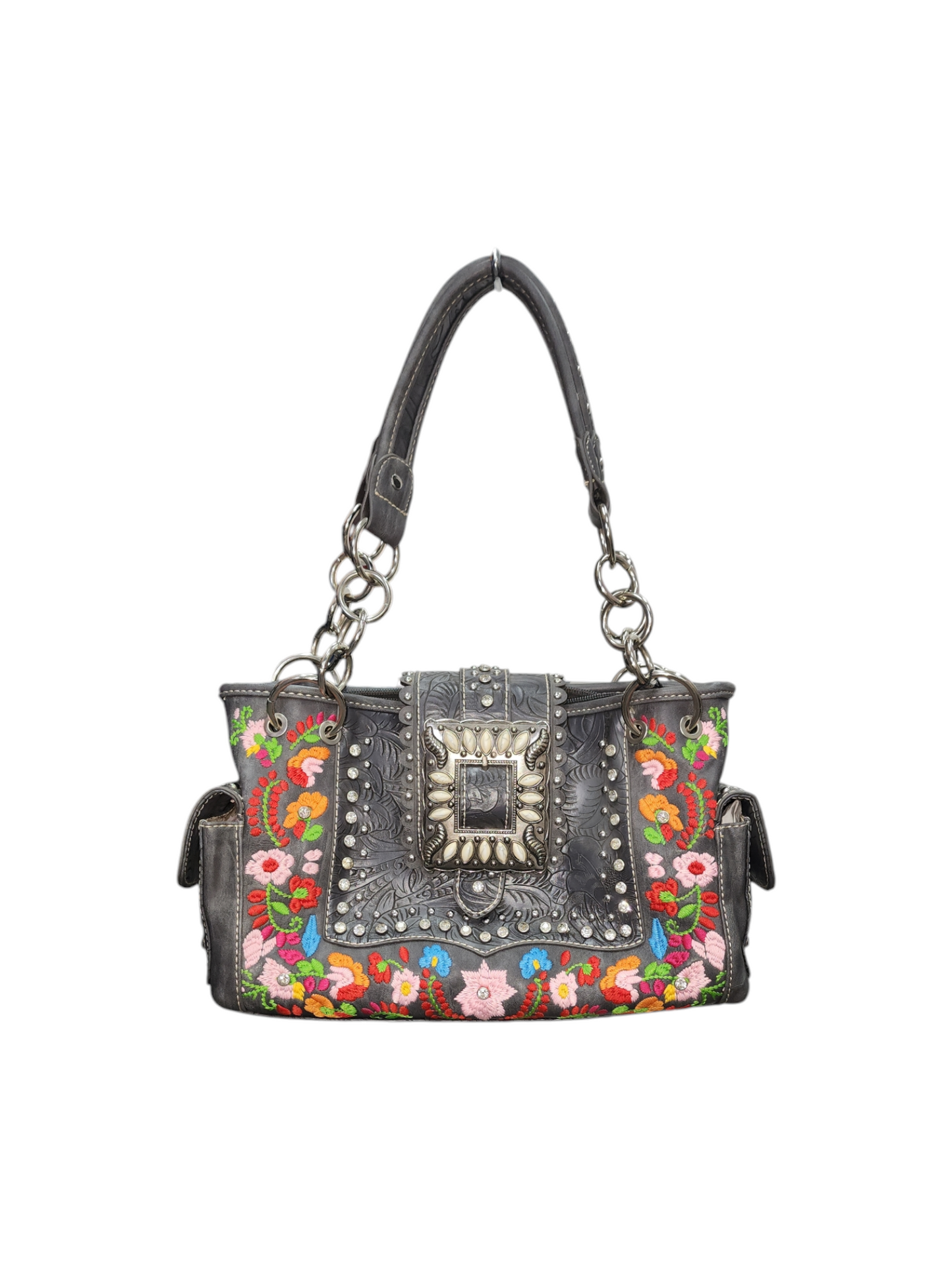 Montana West Buckle with Florals Handbag
