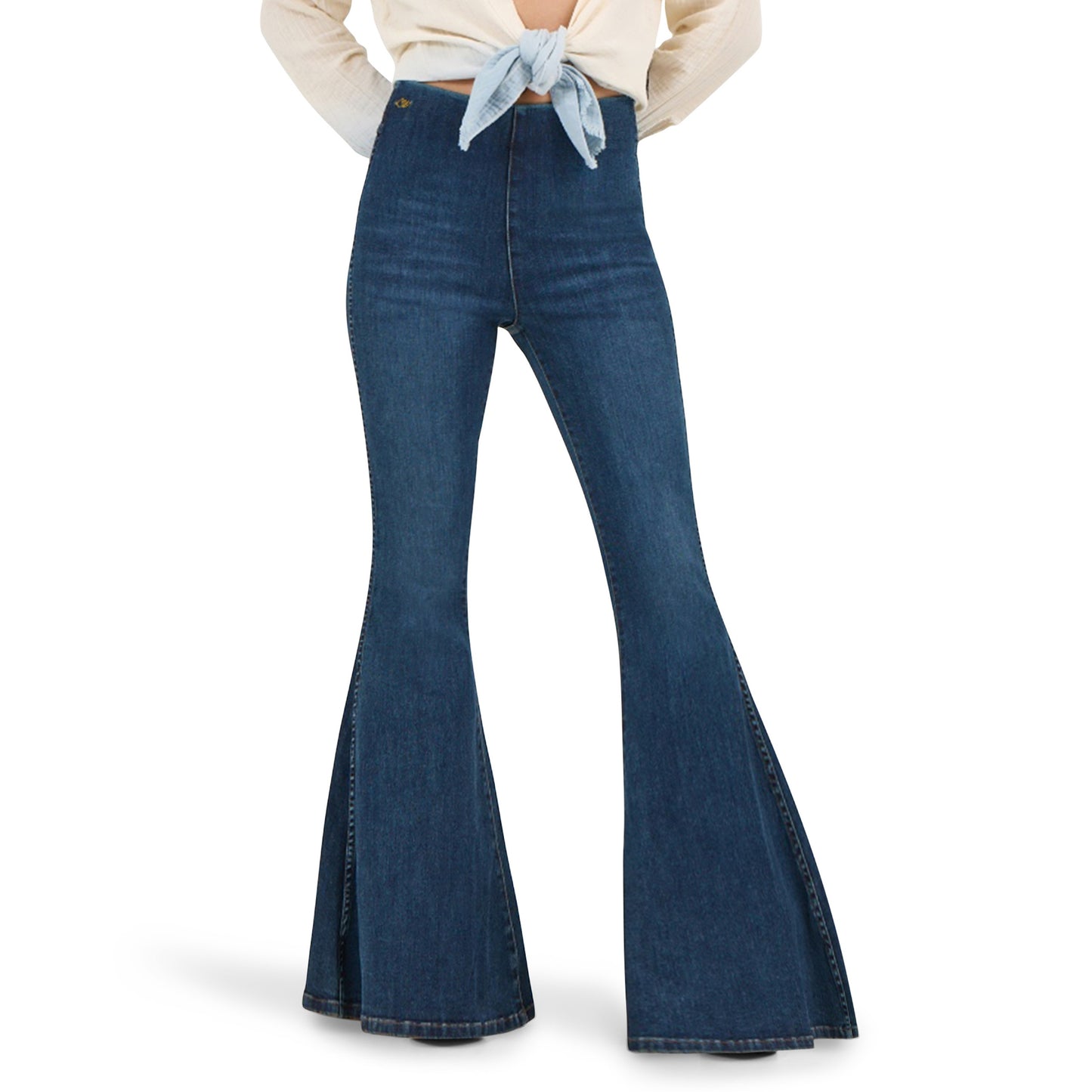 Wrangler x Lainey Wilson Women's Pull On Bell Bottom Jean - Dark Denim Wash