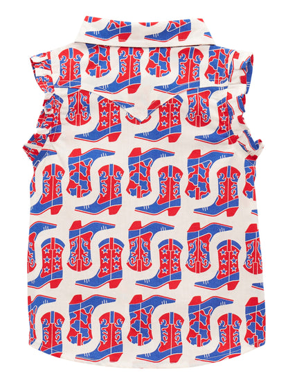 Wrangler Baby Girls Sleeveless Ruffle Shirt