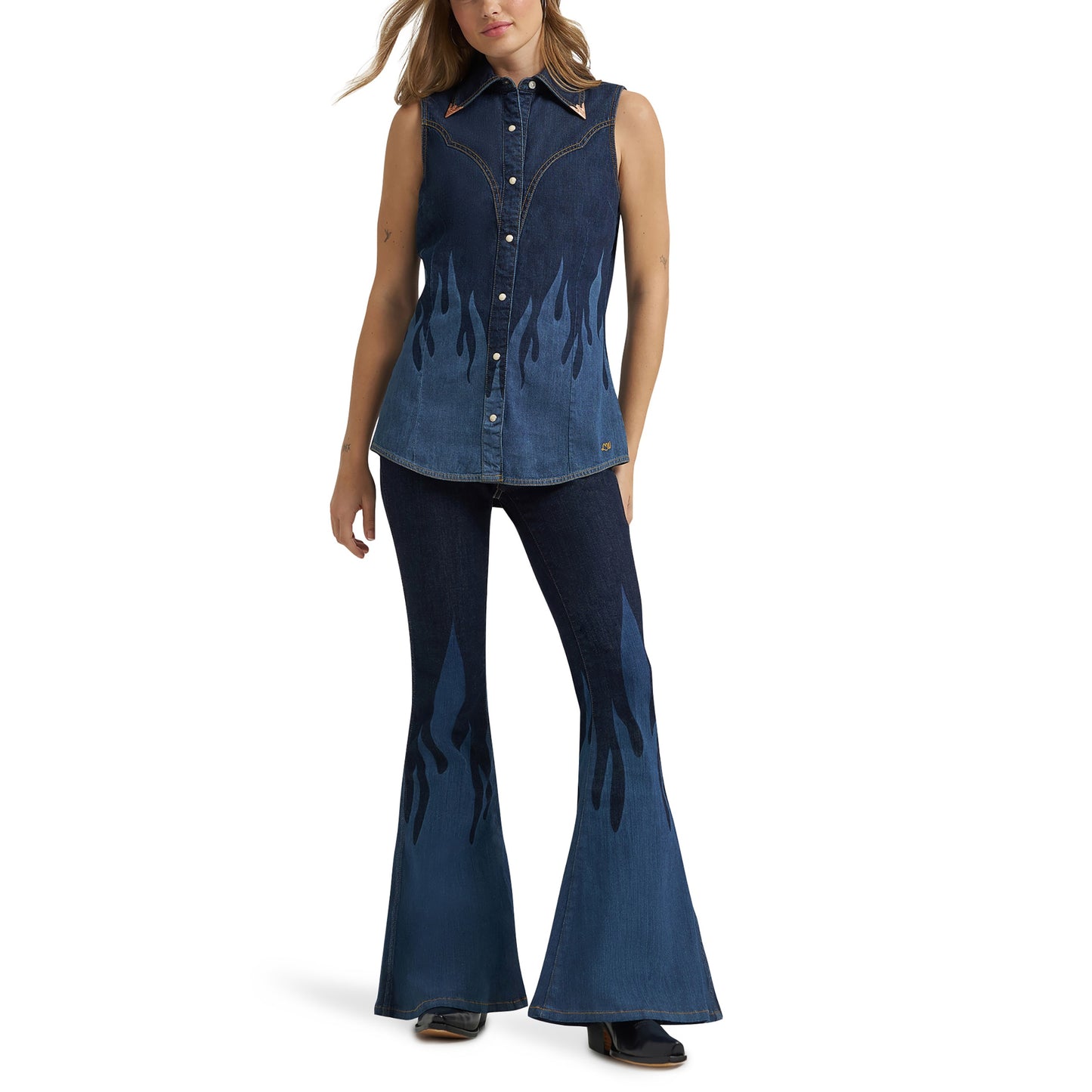 Wrangler x Lainey Wilson Women's Flame Sleeveless Denim Shirt