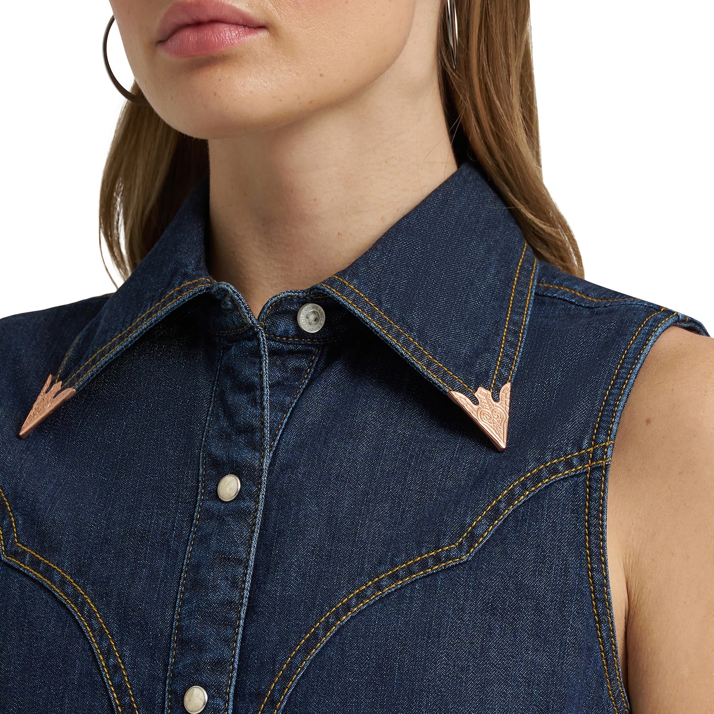 Wrangler x Lainey Wilson Women's Flame Sleeveless Denim Shirt