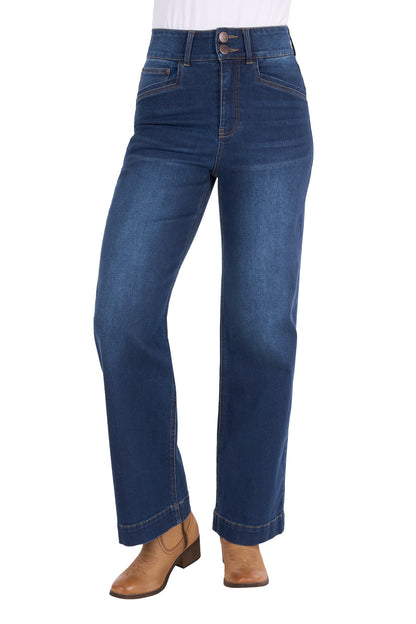 Wrangler Women's Chloe High Rise Wide Leg Jean - Old Indigo - 30L