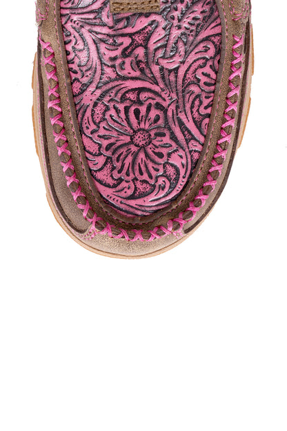 Twisted X Women's Tooled Pink Cellstretch Slipon Mocs