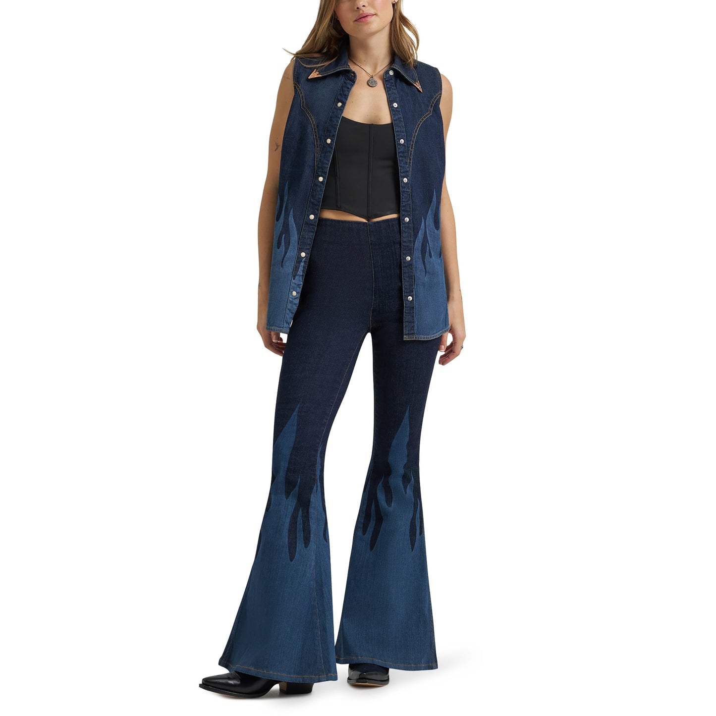 Wrangler x Lainey Wilson Women's Flame Pull On Bell Bottom Jeans