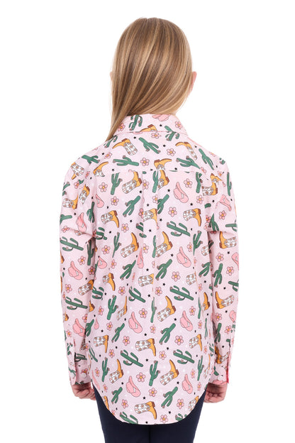Hard Slog Girls Cleo 1/2 Placket L/S Shirt