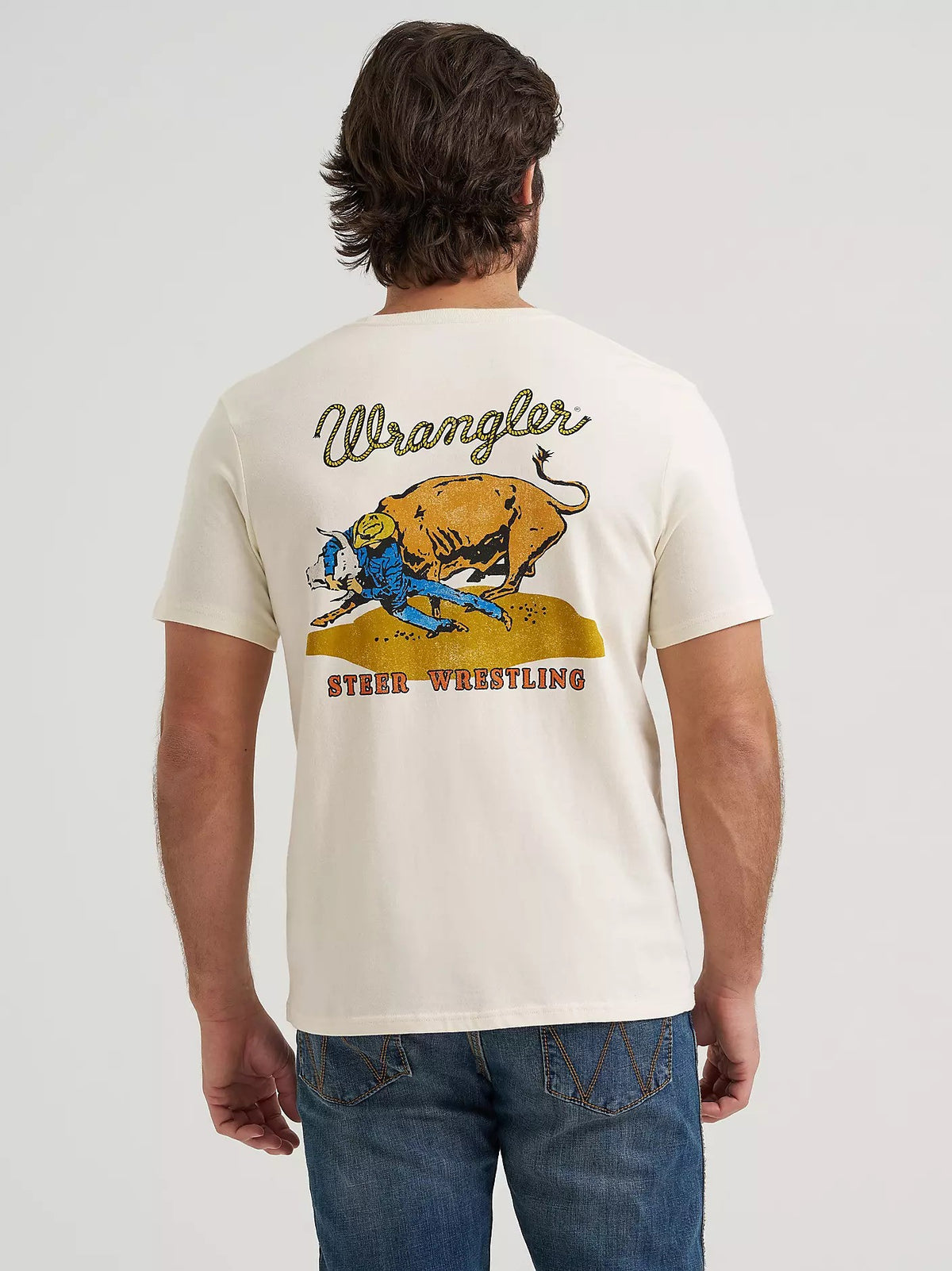 Wrangler Men's Steer Wrestling Graphic T-Shirt