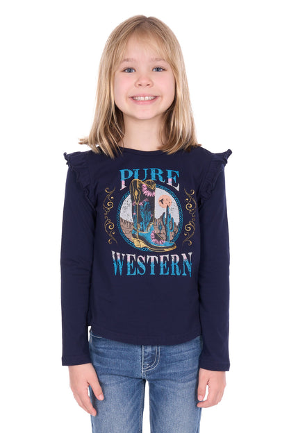 Pure Western Girl's Trinity L/S Tee