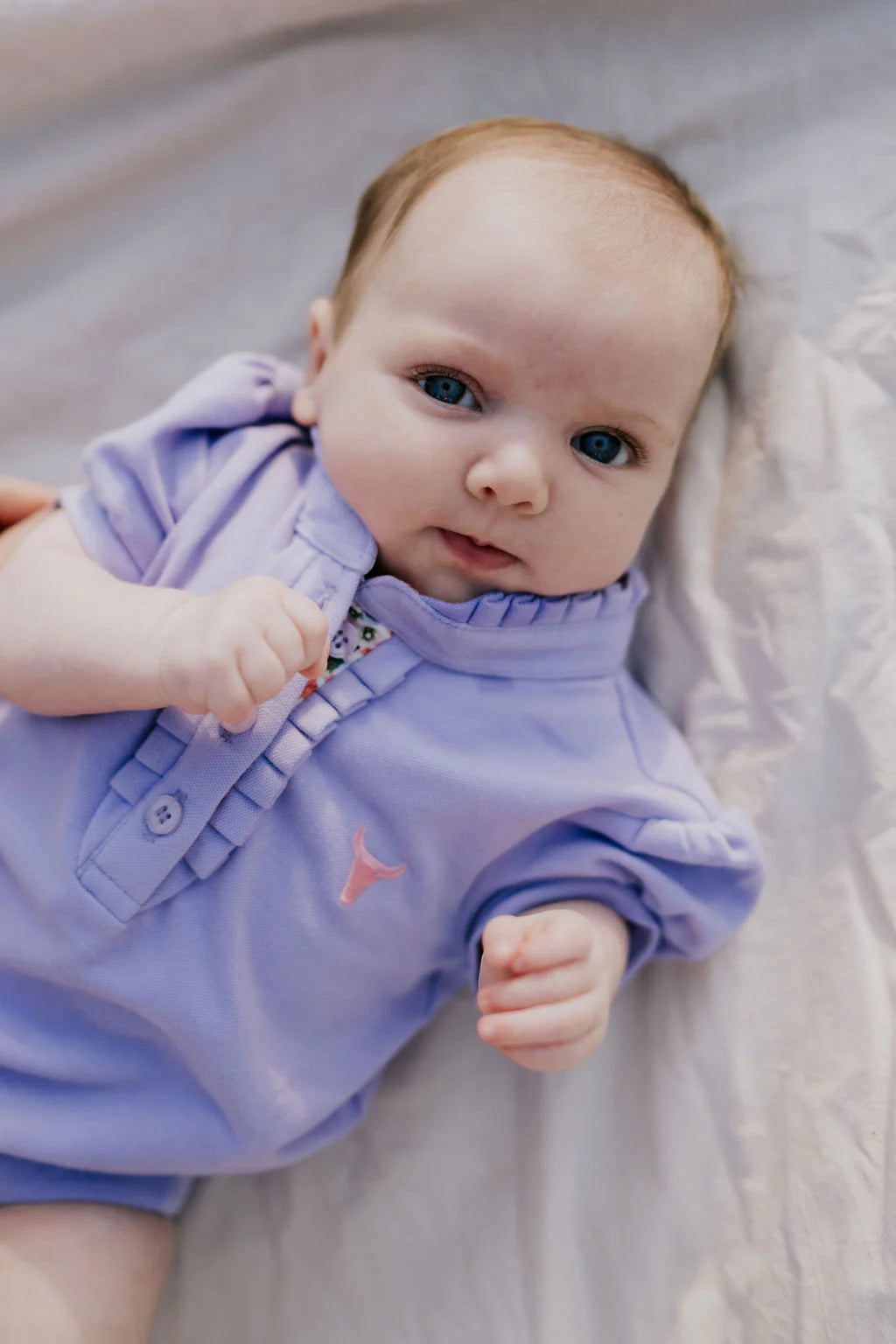 Little Windmill Clothing Co "Lizzy Baby" Violet Polo Romper