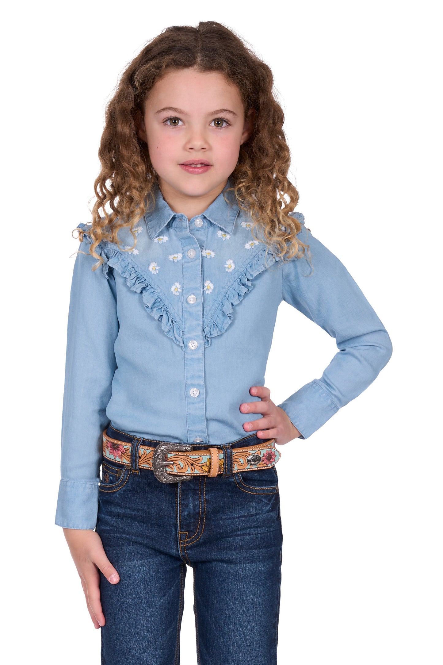 Pure Western Girl's Pheobe L/S Shirt