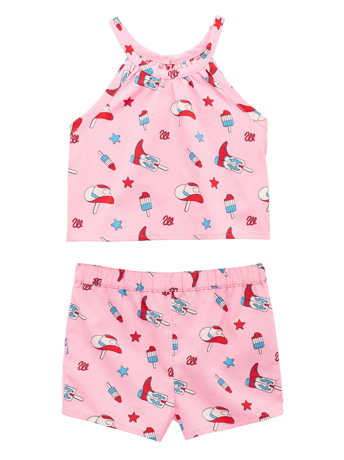 Wrangler Little Girl’s Western Print Shorts Set
