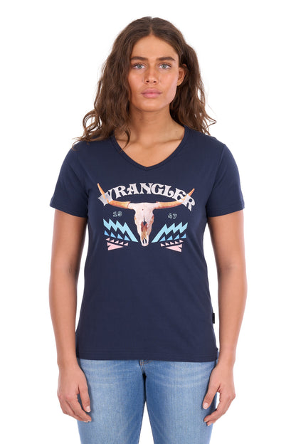 Wrangler Women’s Lana V-Neck Ss Tee