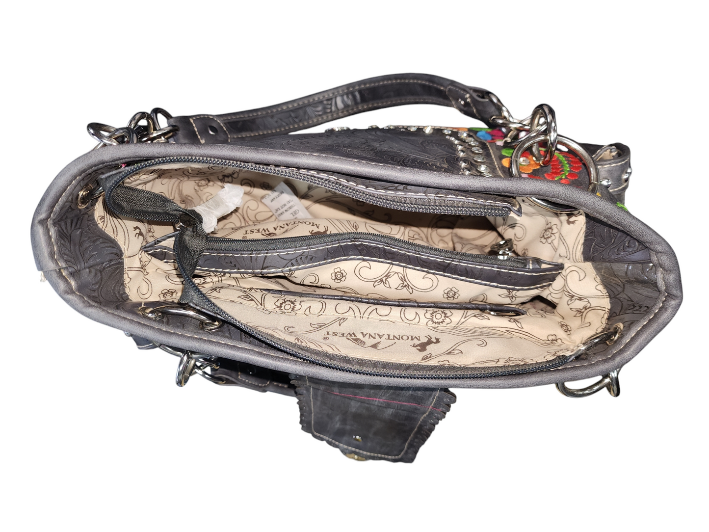 Montana West Buckle with Florals Handbag