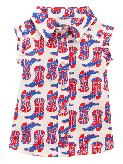 Wrangler Baby Girls Sleeveless Ruffle Shirt