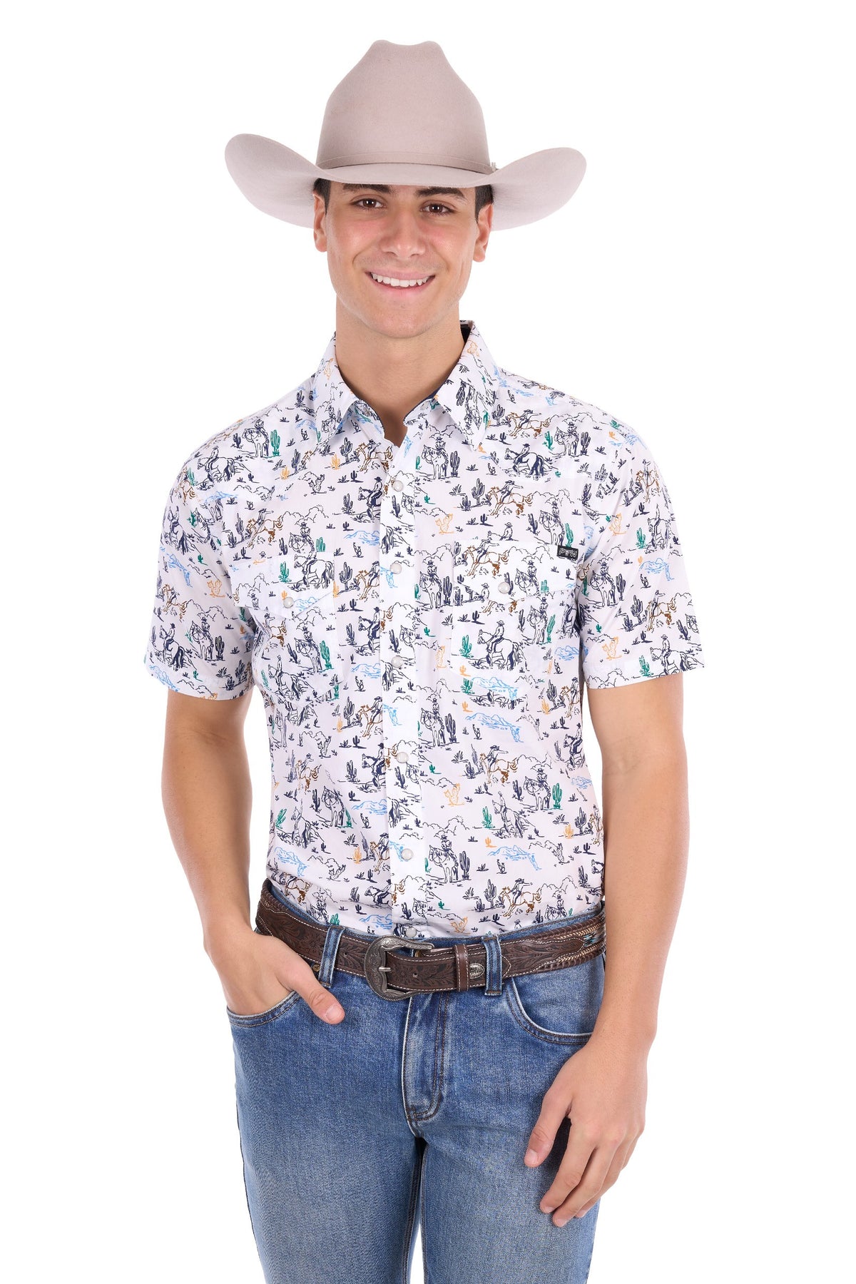 Pure Western Men’s Mike Print Western Ss Shirt