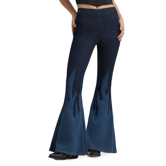 Wrangler x Lainey Wilson Women's Flame Pull On Bell Bottom Jeans