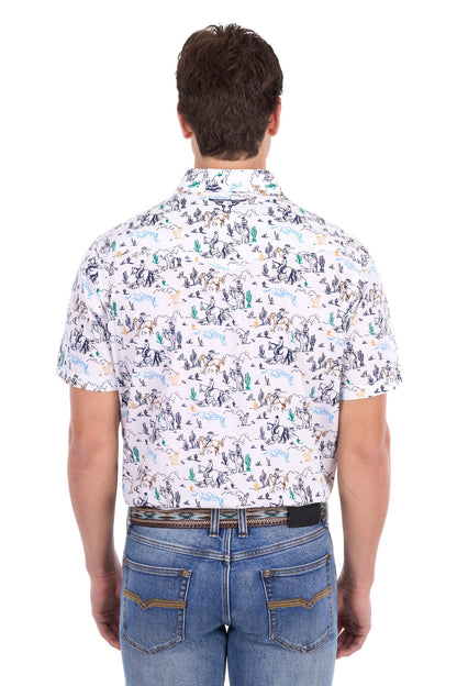 Pure Western Men’s Mike Print Western Ss Shirt