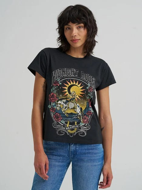 Wrangler Women's Midnight Rodeo Retro Regular Fit Ss Tee