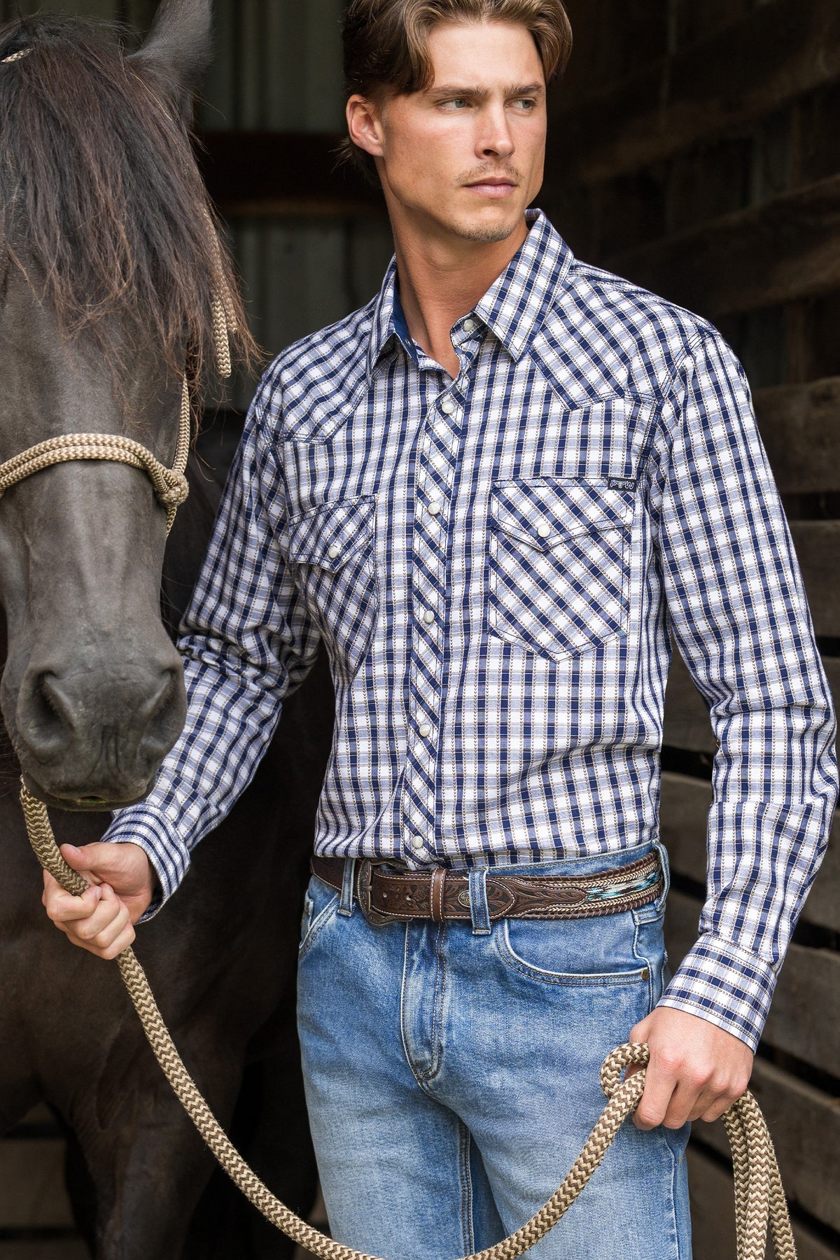Pure Western Men’s George Check Western L/S Shirt