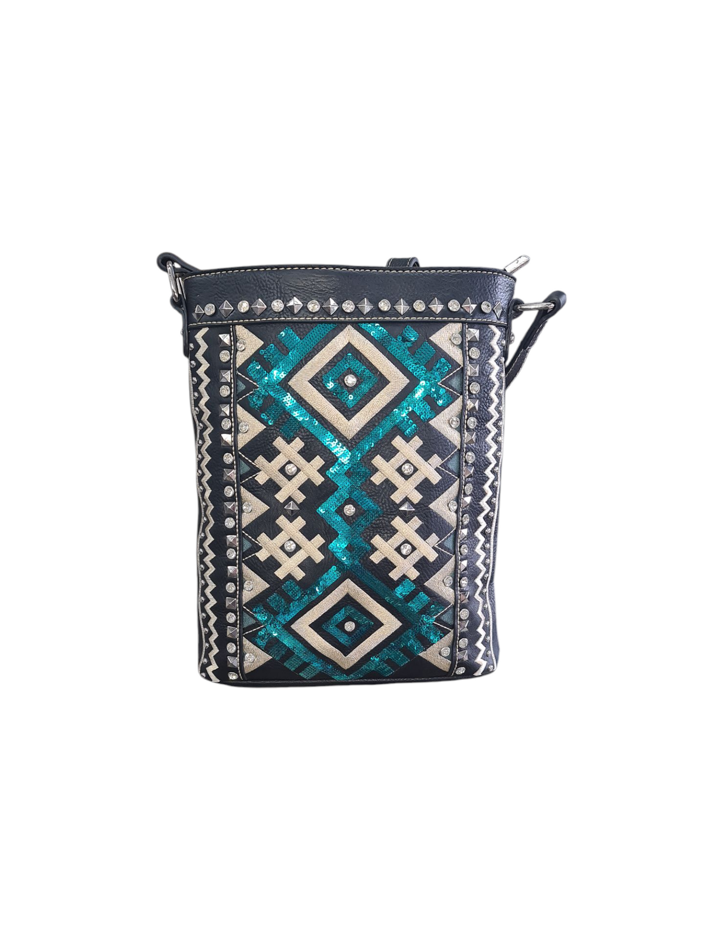 Montana West Turquoise Aztec Crossbody Bag