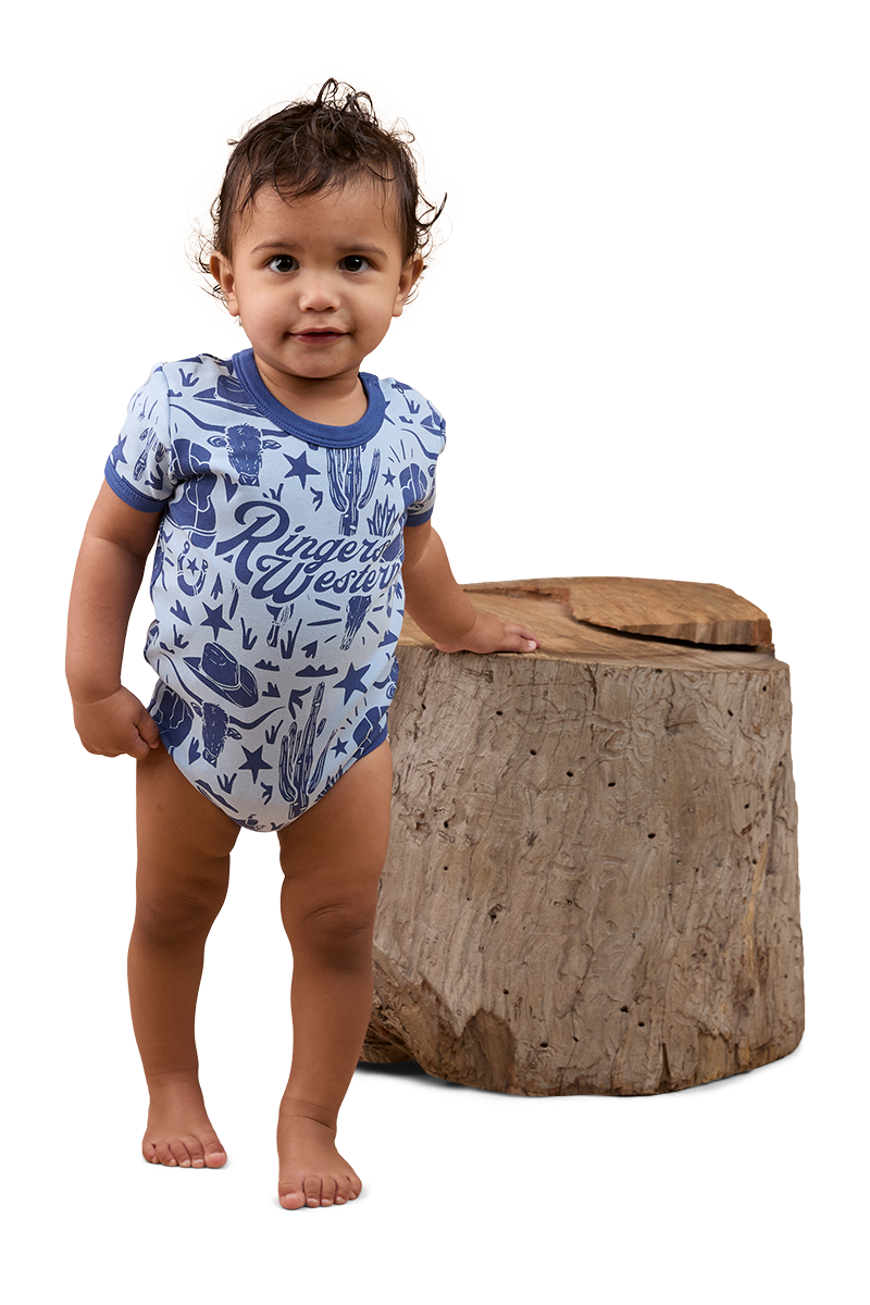 Ringers Western Babies Boot Scootin Ss Romper