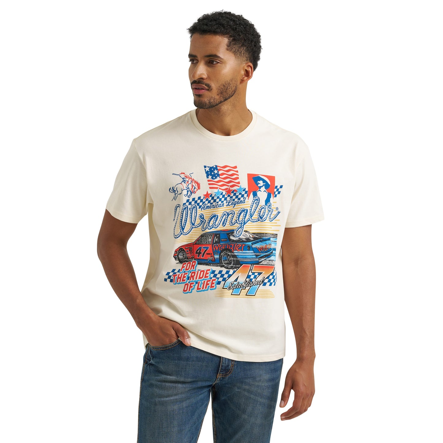 Wrangler Men's Wrangler Racecar 47 Graphic T-Shirt