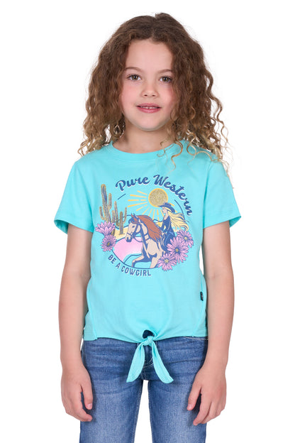 Pure Western Girl's Clover Ss Tee