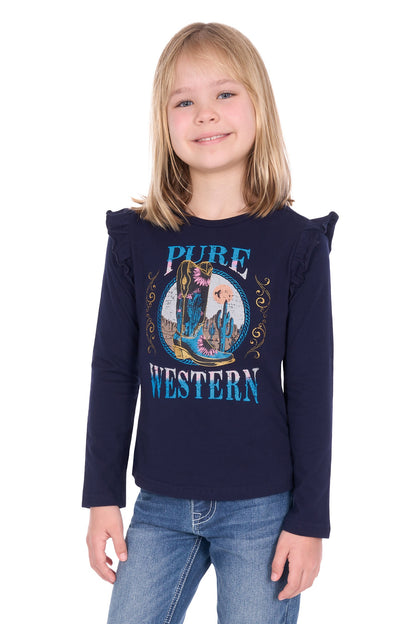 Pure Western Girl's Trinity L/S Tee
