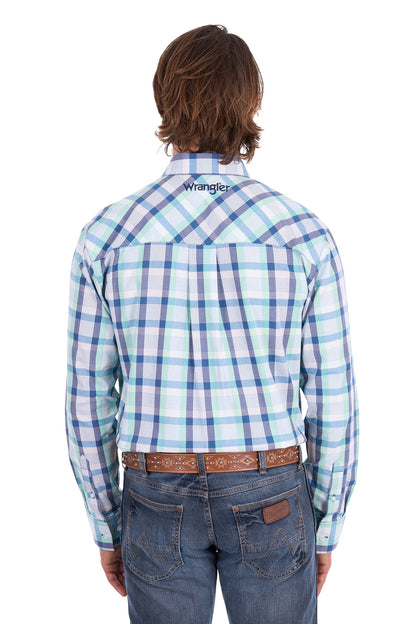 Wrangler Men’s Dale Check 1-Pocket Button Down L/S Shirt