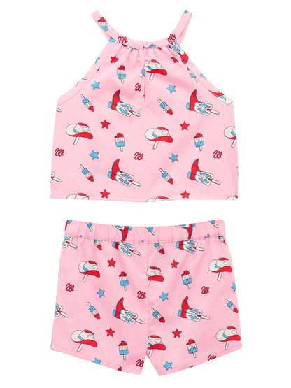 Wrangler Little Girl’s Western Print Shorts Set