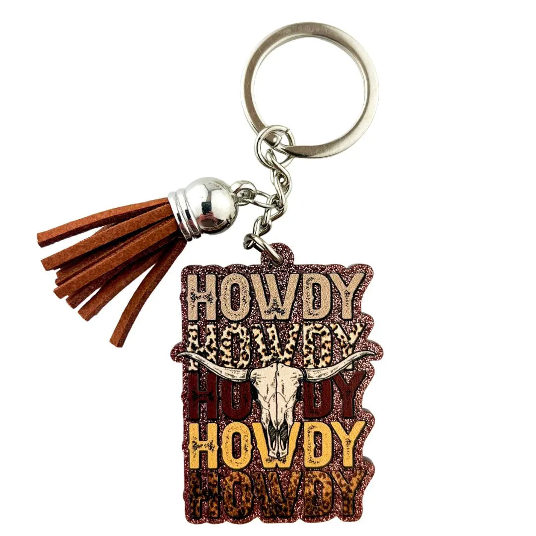 Sunbaked Lizard Howdy Horns Keyring